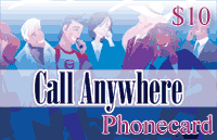 Call Anywhere Phonecard $10